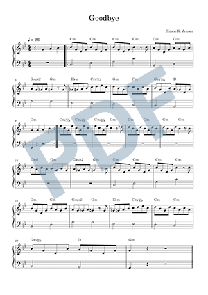 Simon K. Jensen - Goodbye (sheet music)